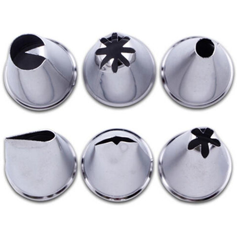 Stainless Steel 6-in-1 Nozzles Set - Bakerswish