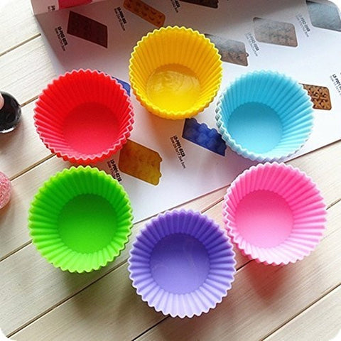 6 Pcs Silicone Muffin Moulds / Cup Cake Mould - Single Pack - Bakerswish