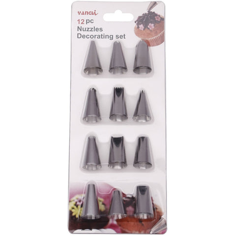 Stainless Steel 12 Pc Cake Decorating Nozzles Set - Bakerswish