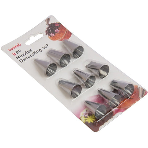 Skywalk 9 Pc Icing Piping Nozzles Cake Sugarcraft Decorating Tool Set - Bakerswish