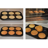 6 HOLES NON-STICK STAINLESS STEEL MUFFIN CAKE BAKING PAN COOKIES TRAY - Bakerswish