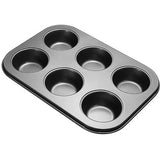 6 HOLES NON-STICK STAINLESS STEEL MUFFIN CAKE BAKING PAN COOKIES TRAY - Bakerswish