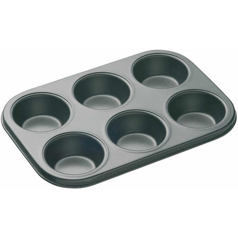 6 HOLES NON-STICK STAINLESS STEEL MUFFIN CAKE BAKING PAN COOKIES TRAY - Bakerswish